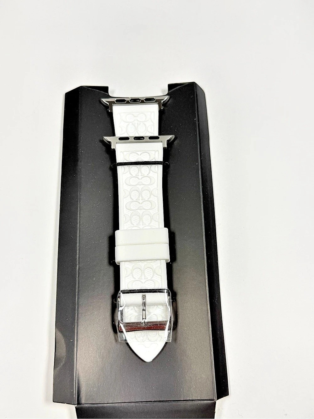 Coach Signature White Silicone Apple Watch Strap 42mm/44mm/45mm